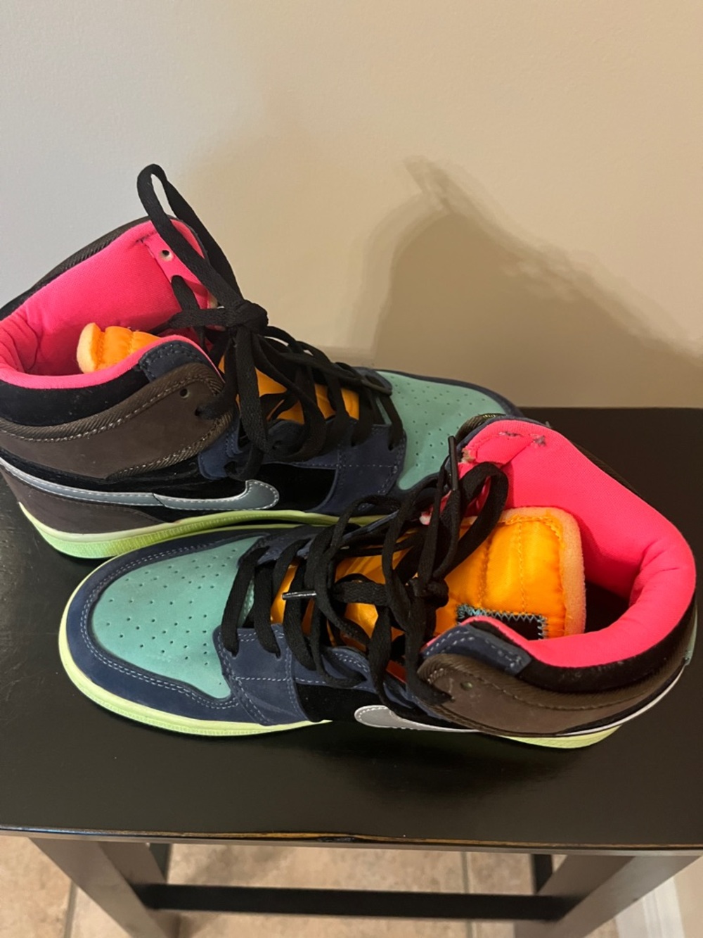 Multicolor Retro High OG with Teal, Navy & Neon Accents - Picture 8 of 8